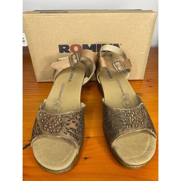 Romika Nevis 05 Womens Leather Wedge Sandals Size 42 / 11 comfort padded insole - Picture 1 of 9
